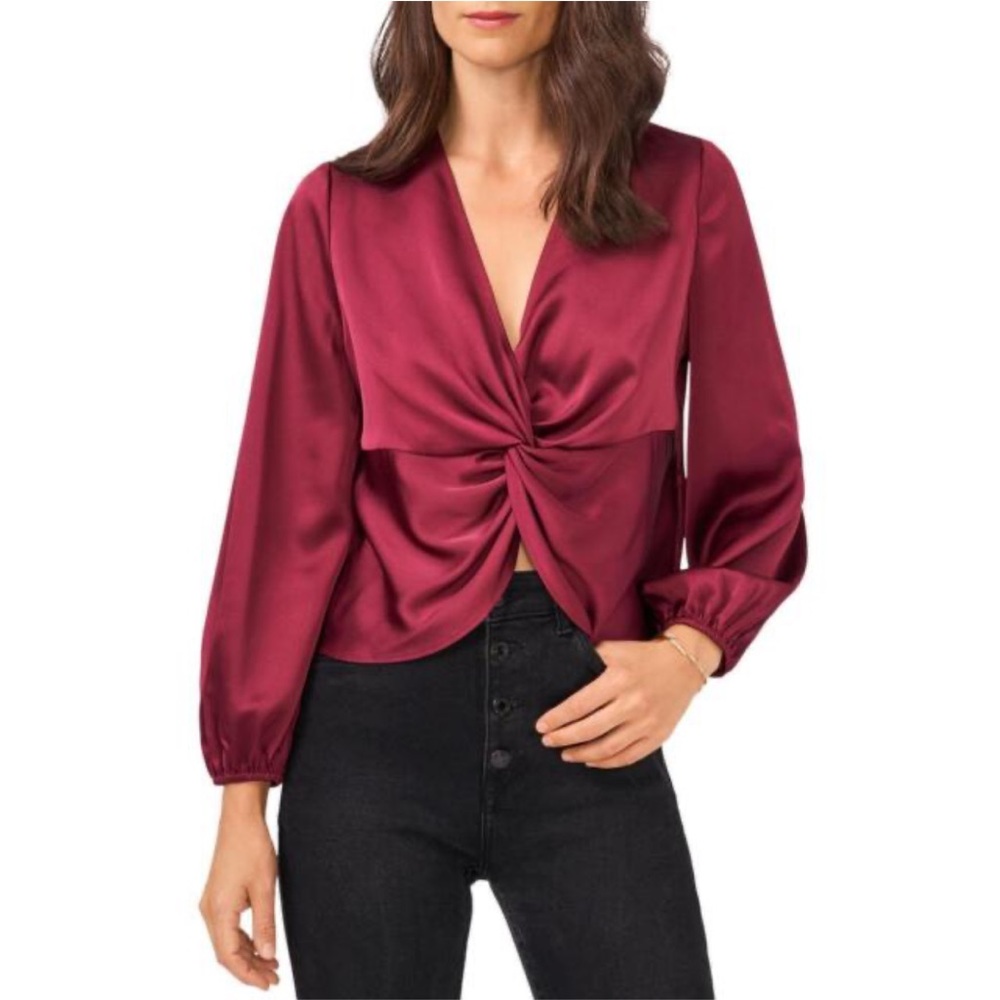 Twist Front Blouse Red